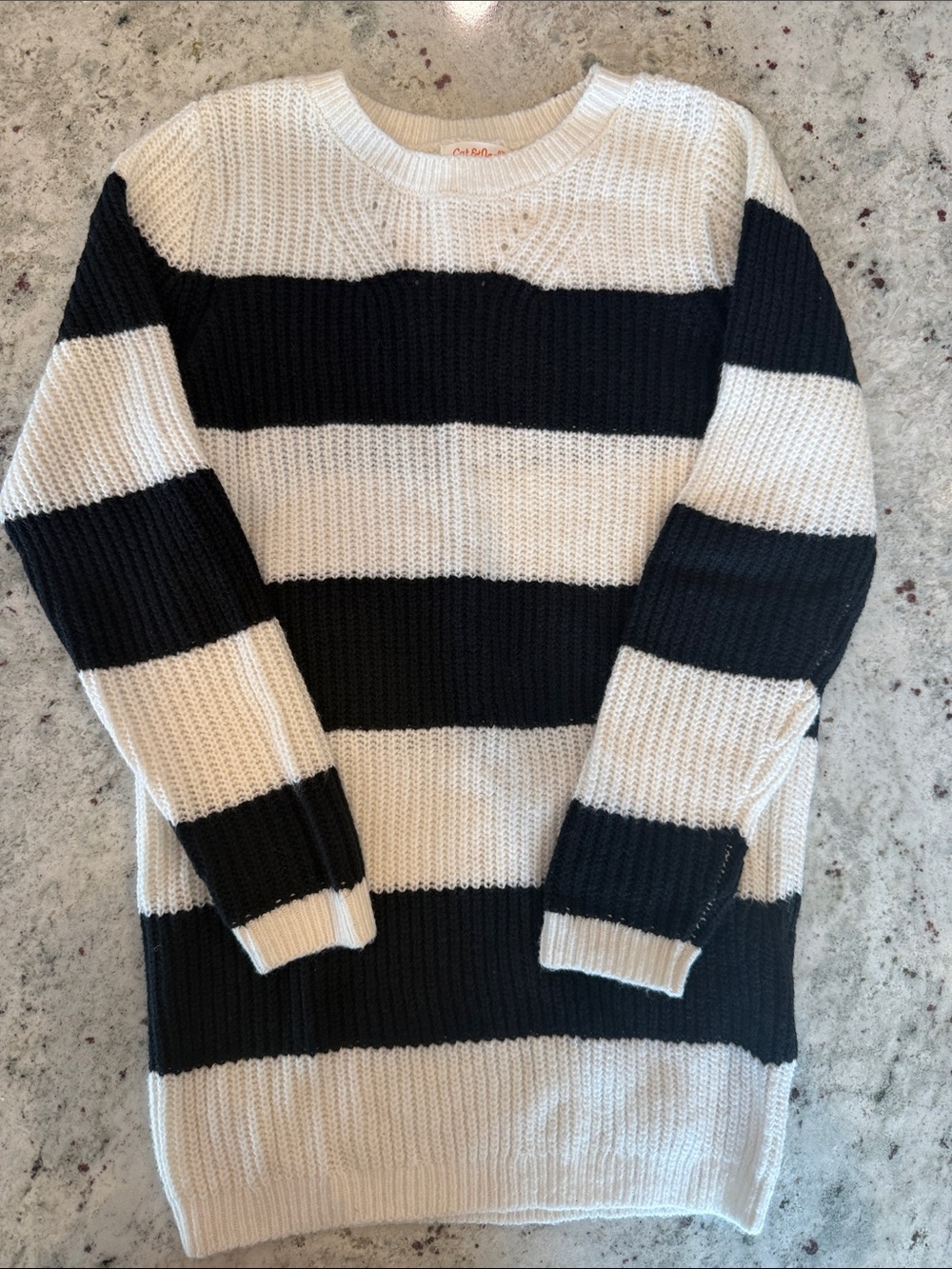 Cat & Jack Black and White Sweater Dress - never worn - small 6/7